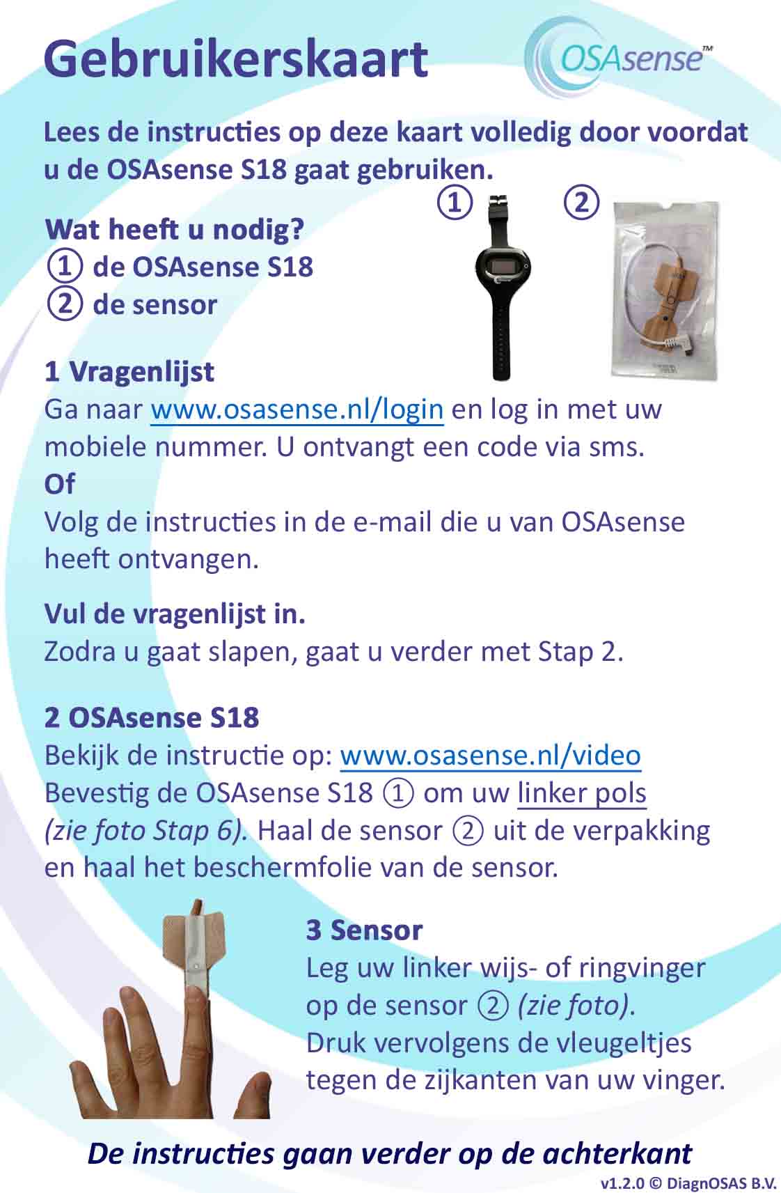 Gebruikerskaart patiënt - voorzijde